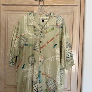 Tommy Bahama Olive Green Postcard Palm Camp Shirt